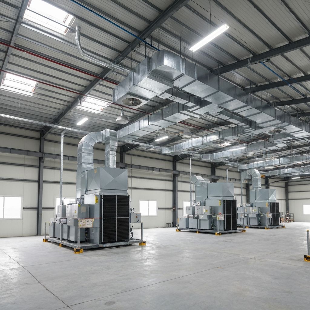 Instalação de ar condicionado piso-teto em indústria